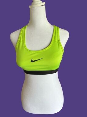 Nike Pro bra with removable padding neon yellow